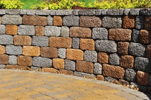 Retaining wall and patio 