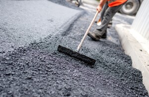 raking asphalt