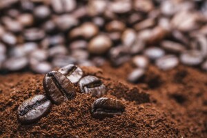 coffee beans and grounds