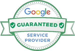 Google Guaranteed badge with a green checkmark and the words "Service Provider" underneath.